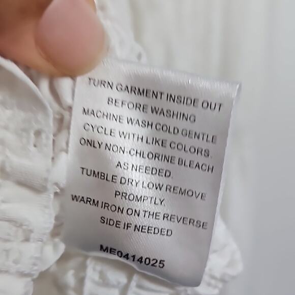 Grace+Karma Smocked Top size XL White Prairie Milk Maid Boho Fairy Coquette - Picture 10 of 10